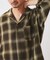 レーヨン アンカット フリンジ オンブレ チェックシャツ