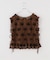 【crinkle crinkle crinkle】 3D embroidery leopard blouse