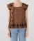 【crinkle crinkle crinkle】 3D embroidery leopard blouse