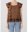 【crinkle crinkle crinkle】 3D embroidery leopard blouse