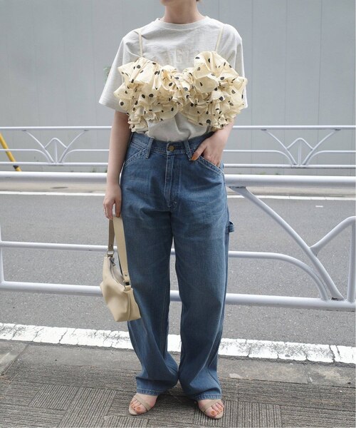 crinkle crinkle crinkleキャミソール crinkle crinkle crinkle】3D embroidery camisole/3D刺繍
