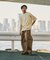 ロールネック クルーネックTシャツ