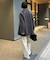 souple wool ダブルフェイスミドルコート
