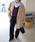 souple wool ダブルフェイスミドルコート
