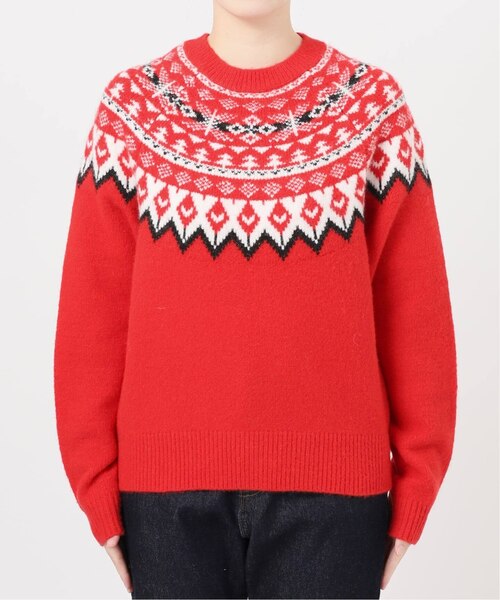 スローブイエナ　フェアアイルニット　赤 フェアアイルニット｜フォーワンセブン スローブイエナの通販｜&mall