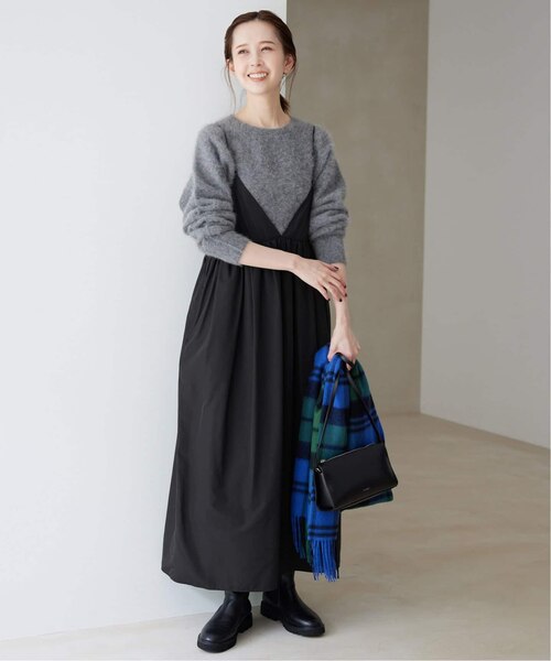 タフタギャザーキャミワンピース36 WEB限定/追加3》タフタギャザーキャミワンピース（ワンピース）｜SLOBE