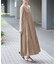 コットンエアリーVネックフレアワンピース