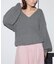 Vネックボリュームスリーブニット