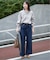 《WEB限定カラーあり》Vネックフリル ボリュームスリーブブラウス