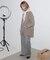 《WEBのみ4サイズ展開》ツィード ベルテット2タックストレートパンツ