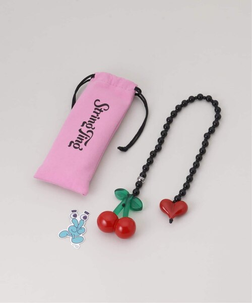 String Ting / ストリング ティング Cherry Drop Obsidian Charm