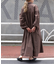 ストライプボリュームスリーブシャツワンピース