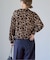 追加3 レオパード プリントクルーネックカーディガン