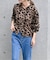 追加3 レオパード プリントクルーネックカーディガン