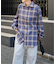 チェックスプレッドカラーシャツ