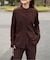 ACTIVE WEAR テレコクルーネックスナップカーディガン