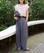 コットンボーダーワイドノースリTEE