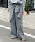 追加 コットンサッカーチェックイージーパンツ セットアップ対応