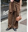 PLAIDパターンイージーワイドパンツ セットアップ対応