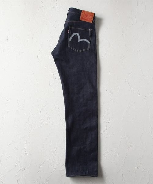 エヴィス 9001赤耳セルビッジワイドデニムパンツ グレーペンキ
