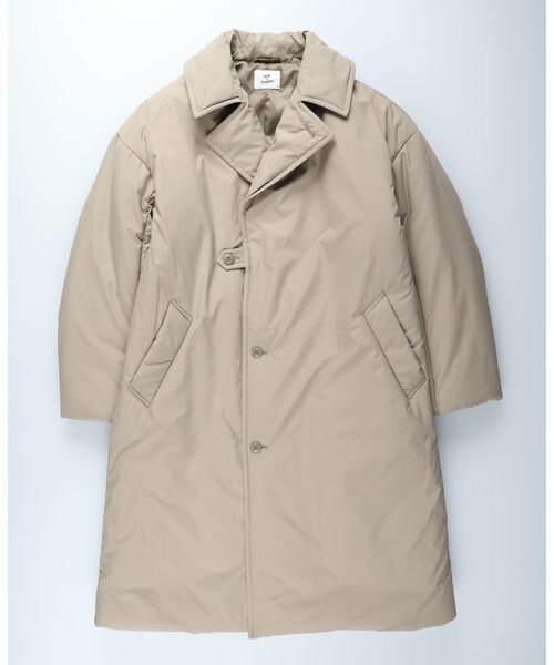 ソルトアンドペッパー オールオーバー中綿ステンカラーコート｜ライト