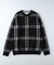 プラスワン 【BENRY】チェック柄クルーネックニット