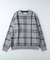 プラスワン 【BENRY】チェック柄クルーネックニット