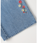 ヴィヴィアンブルー デニム刺繍ワイドパンツ