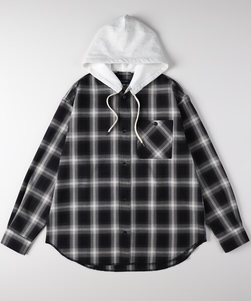 バックナンバー フード付きチェックシャツ｜ライトオンの通販｜&mall