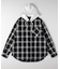 バックナンバー フード付きチェックシャツ