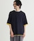 リファービッシュ 袖バイカラー配色ジャガードニットＴシャツ