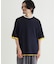 リファービッシュ 袖バイカラー配色ジャガードニットＴシャツ