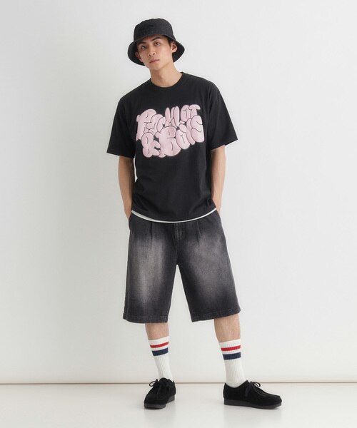 offline. オフライン 日本製 MOCHI プリーツイージーショーツ M BLACK ショートパンツ ボトムス【中古】【offline.】 リファービッシュ デニムイージーショートパンツ｜ライトオンの通販