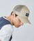 KANGOL SMU Label Trucker Mesh Cap  BEIGE