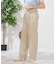 【洗える】ベルト付きストレートパンツ