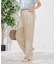 【洗える】ベルト付きストレートパンツ