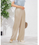【洗える】ベルト付きストレートパンツ