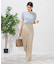 【洗える】ベルト付きストレートパンツ