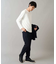 【イージーケア/毛玉になりにくい】ブロックリンクスジャカードクルーネックスマートＴシャツ【洗濯機で洗える】通勤/ビジネス/ジャケット〈ON/OFF SERIES