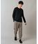 【イージーケア/毛玉になりにくい】ブロックリンクスジャカードクルーネックスマートＴシャツ【洗濯機で洗える】通勤/ビジネス/ジャケット〈ON/OFF SERIES
