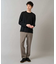 【イージーケア/毛玉になりにくい】ブロックリンクスジャカードクルーネックスマートＴシャツ【洗濯機で洗える】通勤/ビジネス/ジャケット〈ON/OFF SERIES