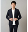 【イージーケア/毛玉になりにくい】ブロックリンクスジャカードクルーネックスマートＴシャツ【洗濯機で洗える】通勤/ビジネス/ジャケット〈ON/OFF SERIES