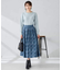 【洗える】ツイードプリントフレアスカート