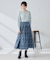 【洗える】ツイードプリントフレアスカート