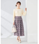 【洗える】ツイードプリントフレアスカート