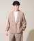 【イージーケア/洗濯機で洗える/毛玉になりにくい/ストレッチ】メッシュストレッチダブルブレストジャケット