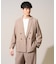 【イージーケア/洗濯機で洗える/毛玉になりにくい/ストレッチ】メッシュストレッチダブルブレストジャケット