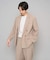 【イージーケア/洗濯機で洗える/毛玉になりにくい/ストレッチ】メッシュストレッチダブルブレストジャケット