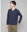 【スマート/イージーケア/洗濯機で洗える/毛玉になりにくい】アゼダブルフェイスVネックスマートTシャツ