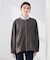 異素材切り替えノーカラーブルゾン